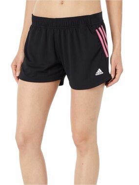 Adidas Black Pink Stripe Athletic Shorts Womens Workout Running Gym